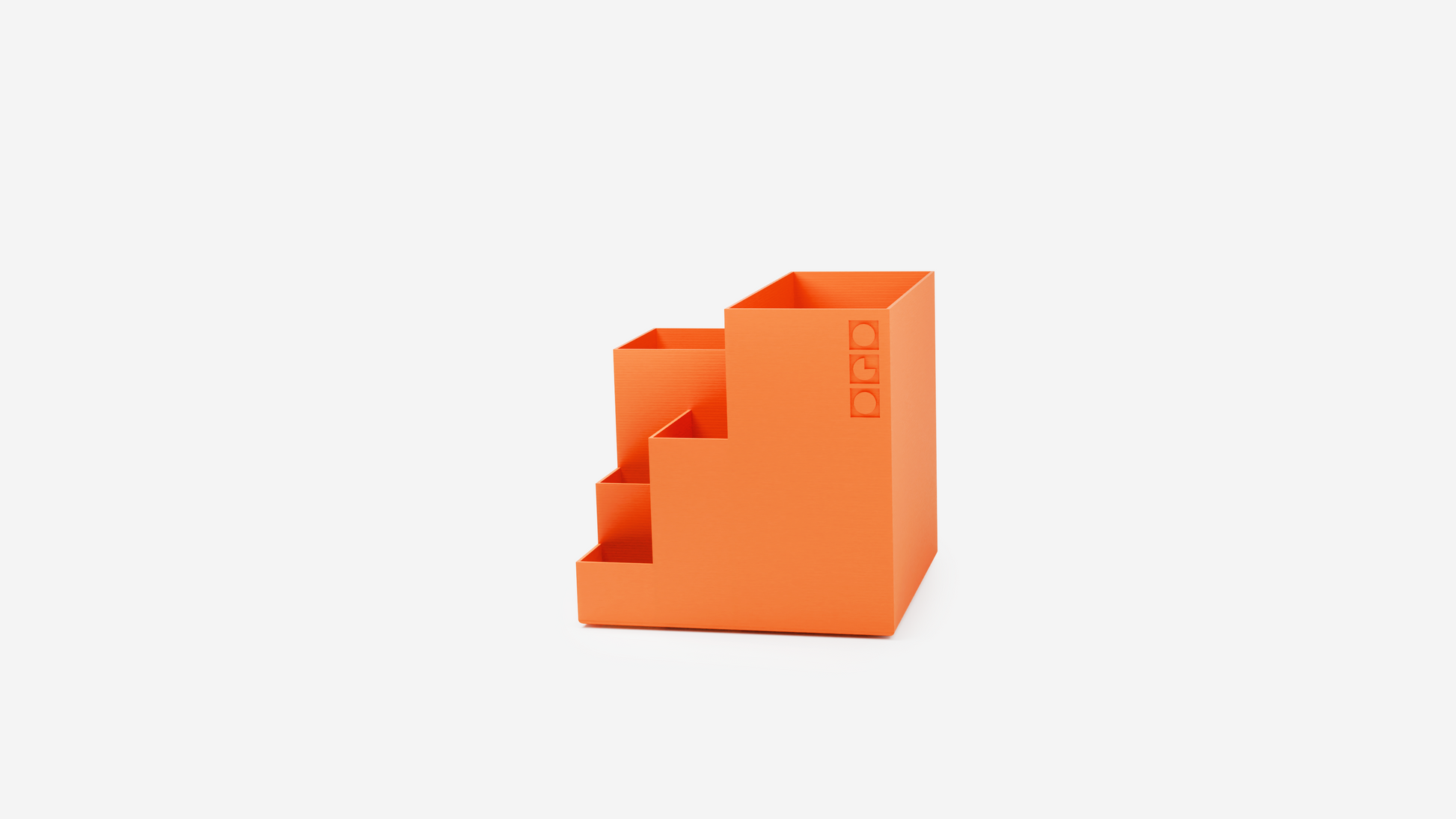 Cube designer pen holder with dedicated compartments for your stationery needs.