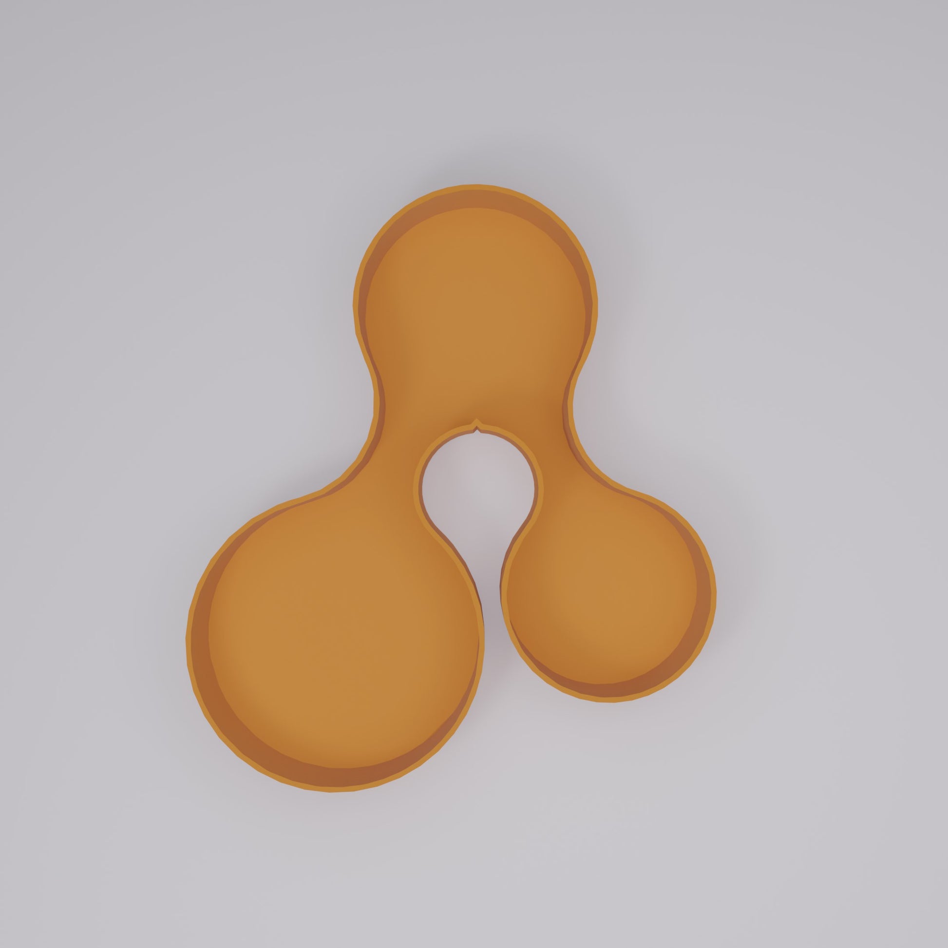 top view of empty coral crest tray orange with jewellery