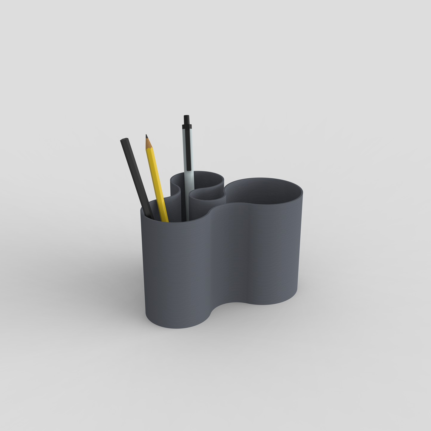 Coral Crest pot pen holder with stationary in it.