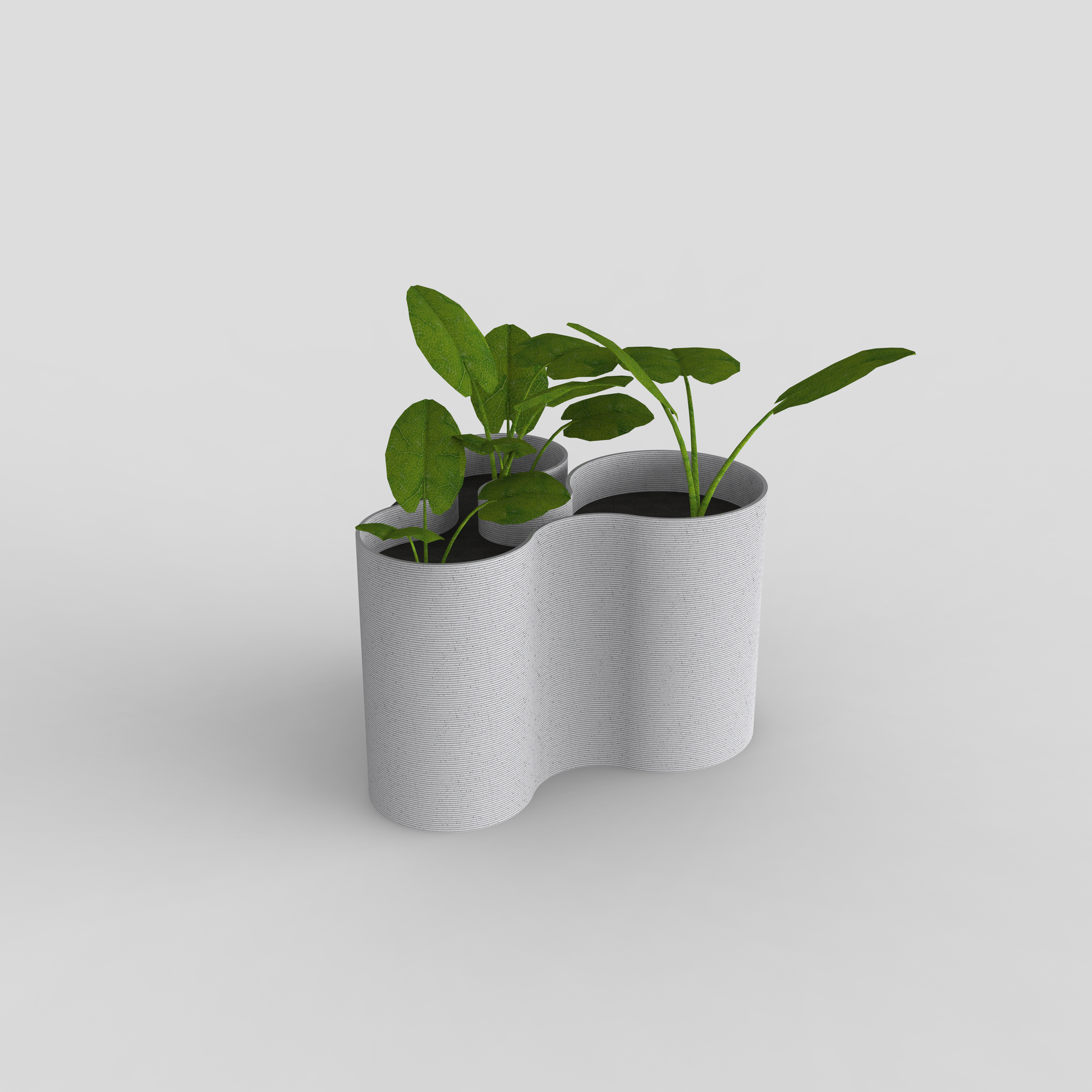 Coral Crest pot in marble, doubling as a plant holder.