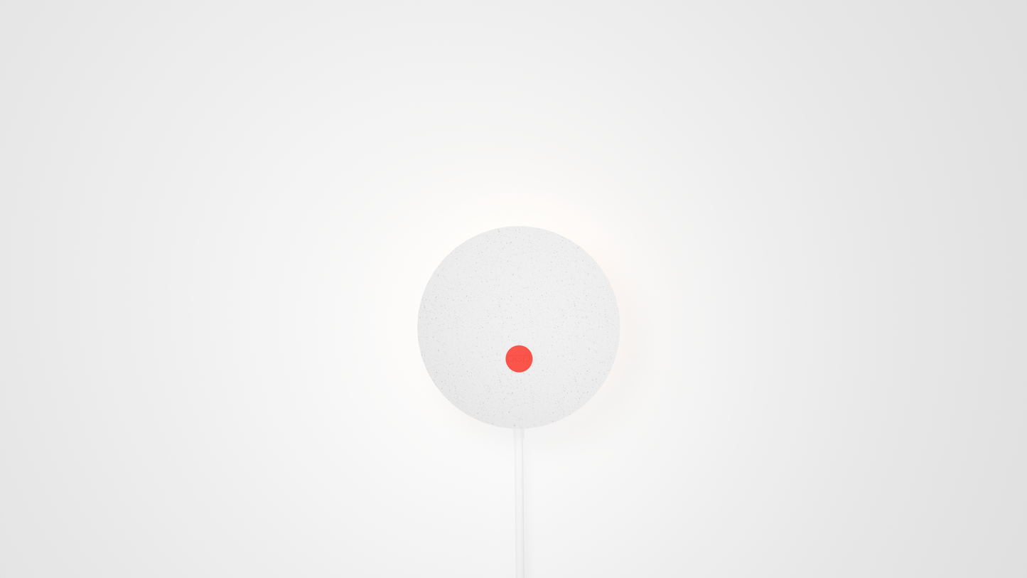 Adjustable wall light with replaceable shade creating a mesmerizing halo effect.