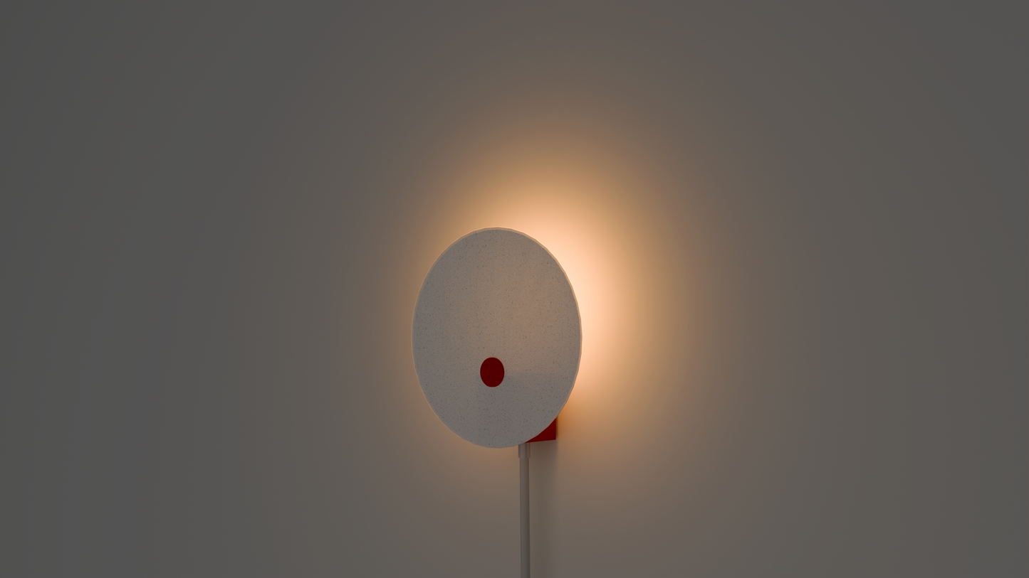 Sleek wall sconce featuring a replaceable shade for creating a captivating halo effect.