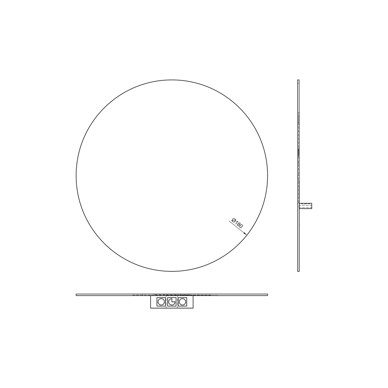 Dimension drawing of Halo Neo wall light
