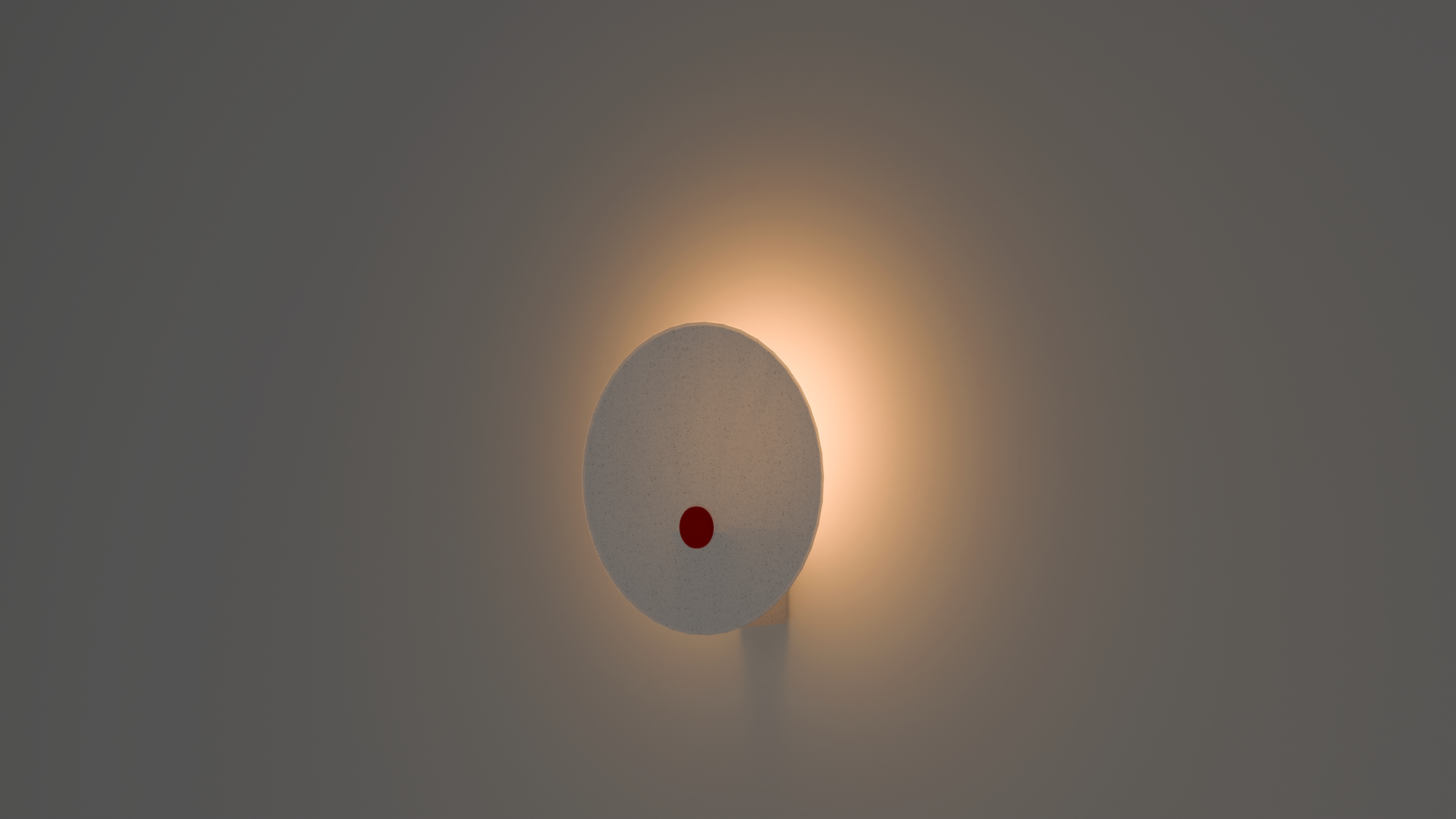 side view of halo duo wall light in marble colour, unlit