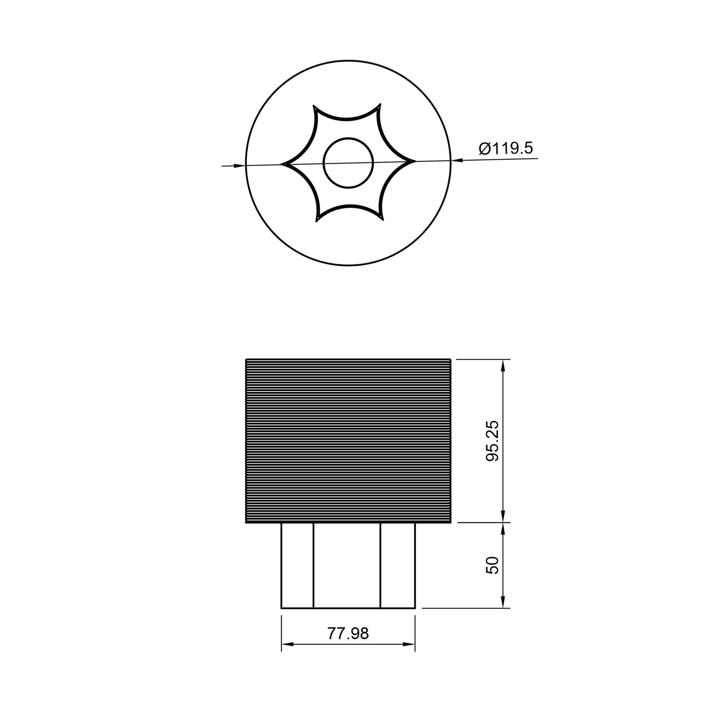 dimension drawing of poco star wired table lamp