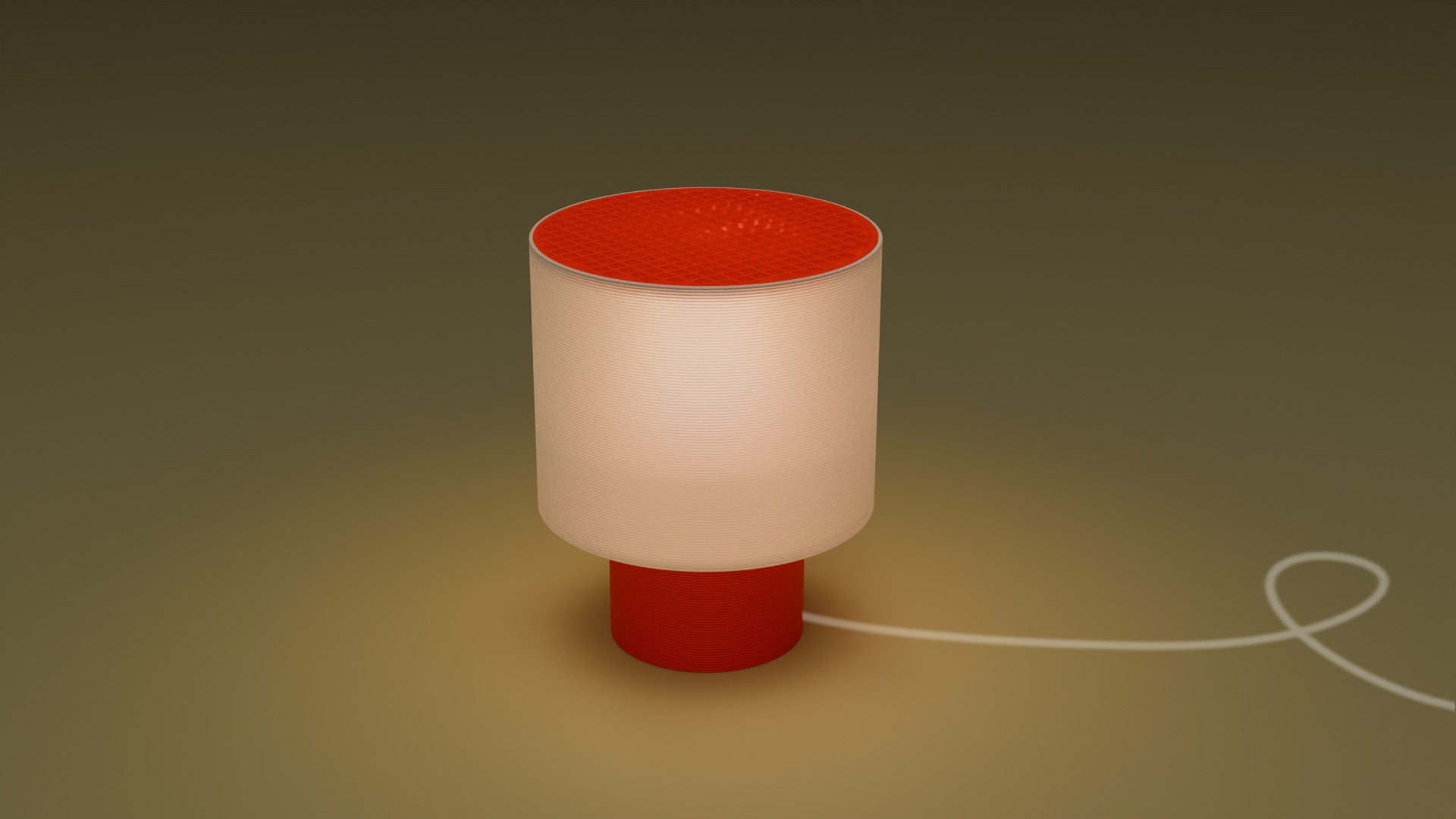 On shot of poco circle wired table lamp in red color