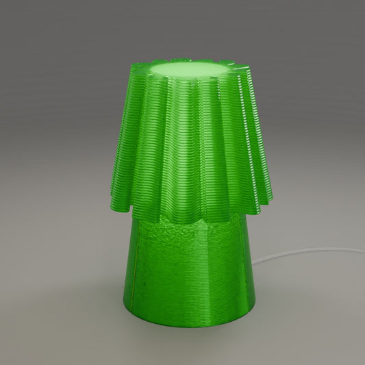 On shot of ruffle table lamp green