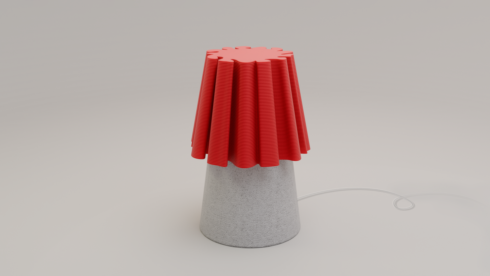 Off shot of ruffle table lamp red marble
