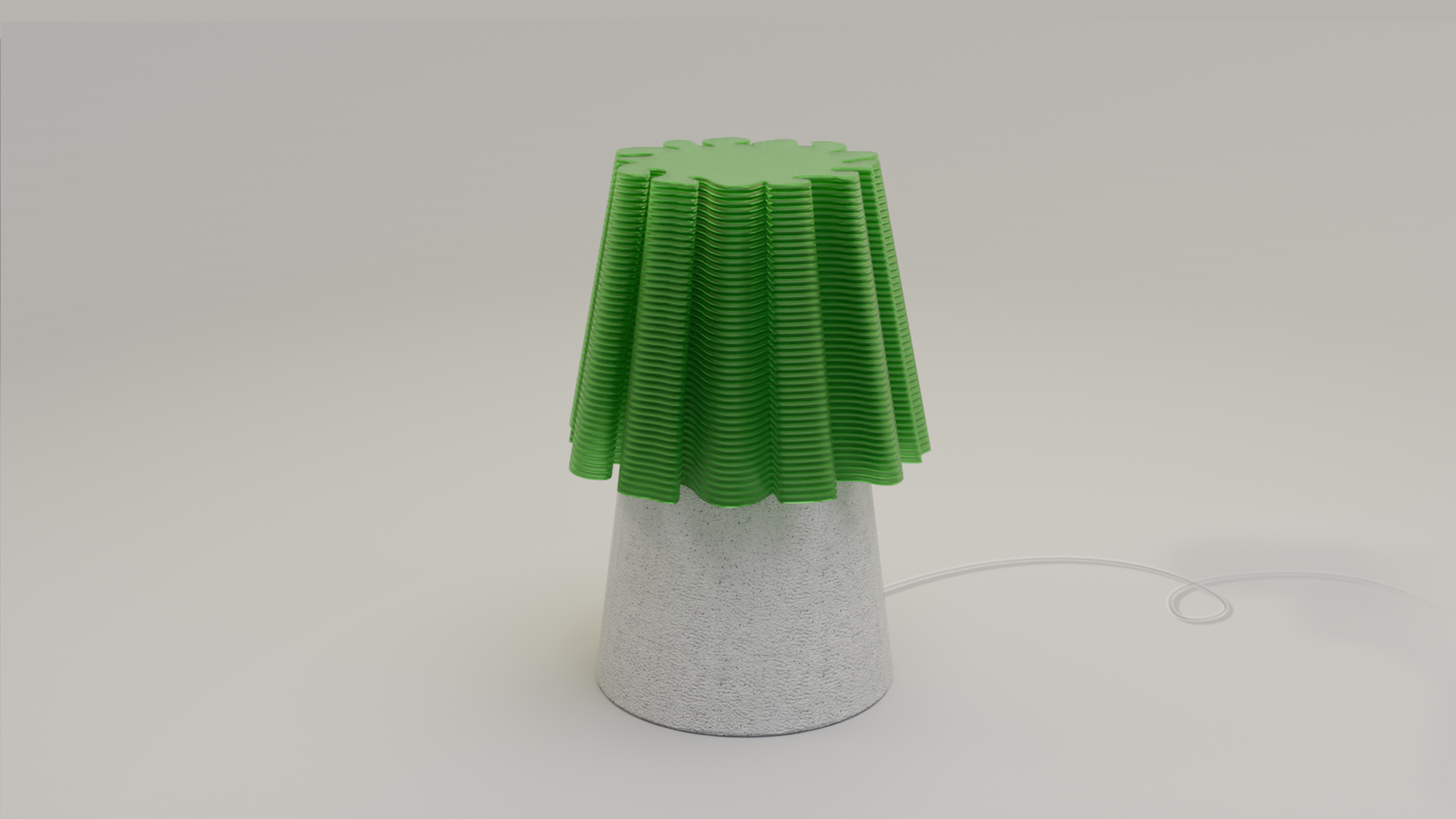 Off shot of ruffle table lamp green/marble