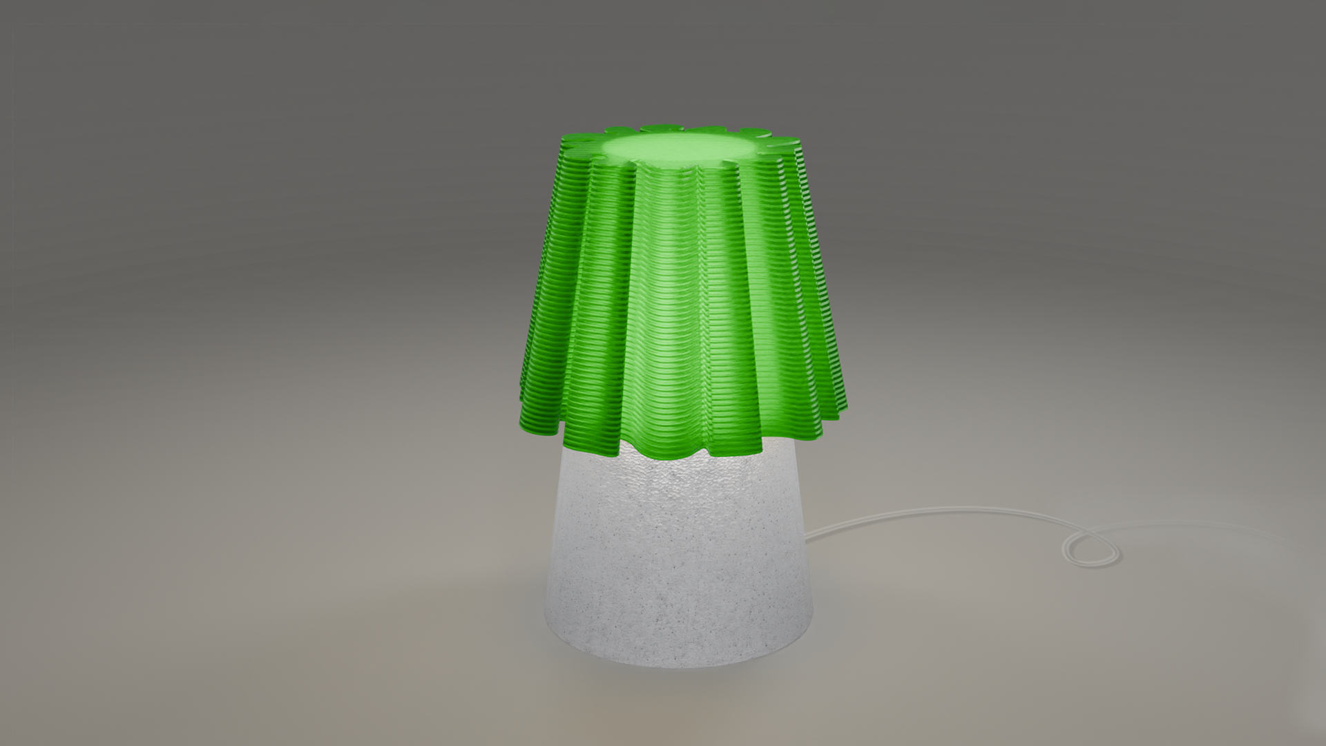 On shot of ruffle table lamp green/marble