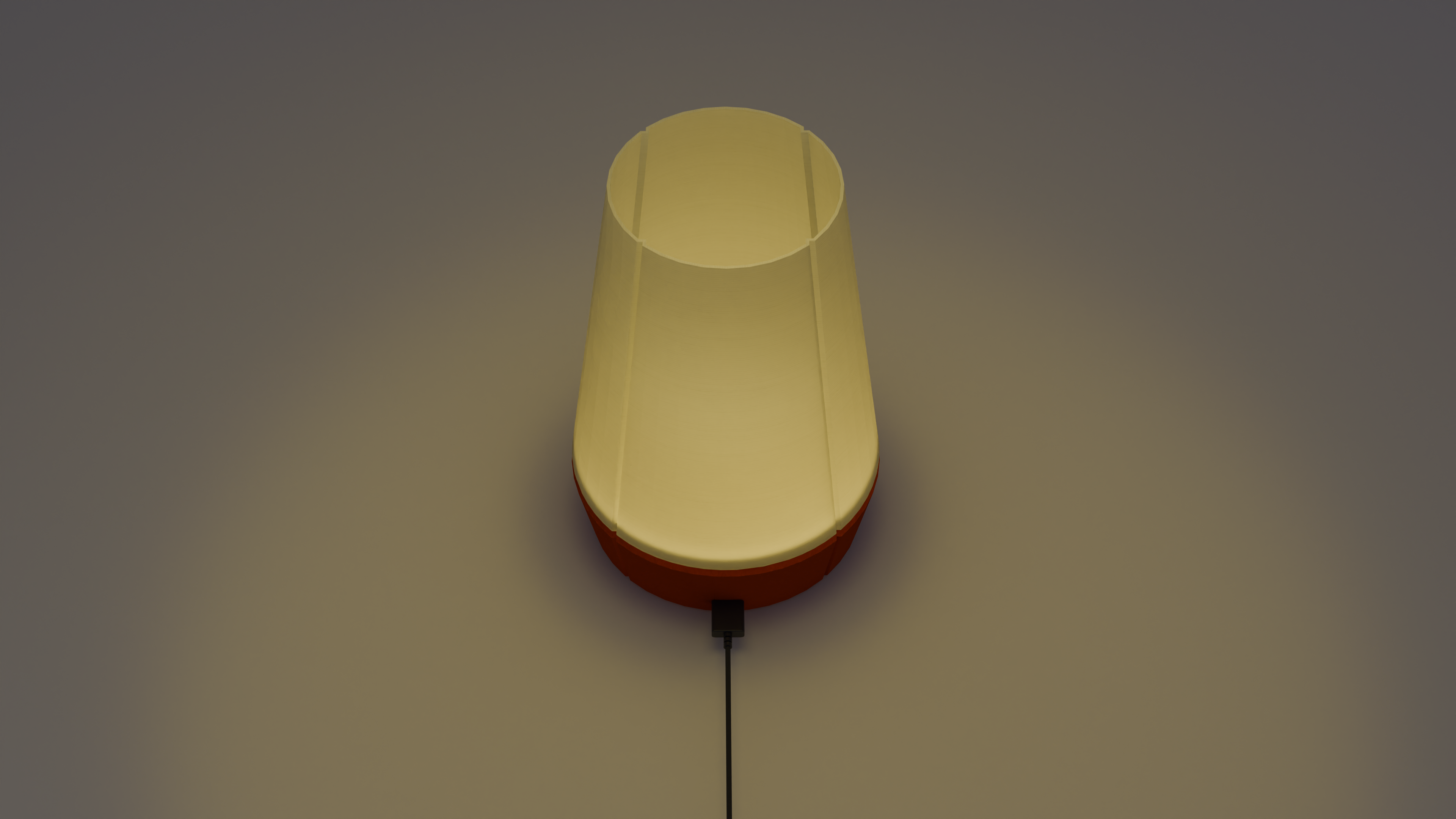Sleek Venti table light with cone-shaped diffuser and integrated Bluetooth technology.