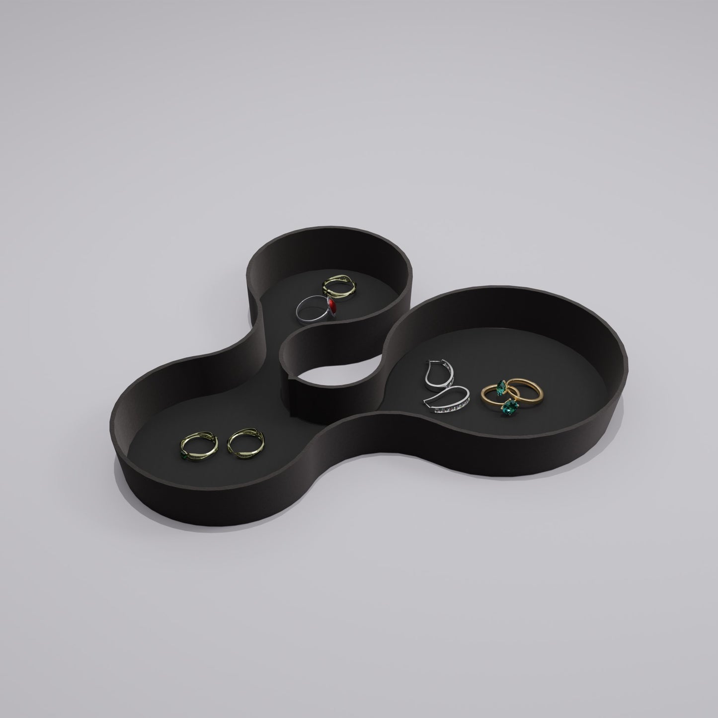 coral crest tray black with jewellery