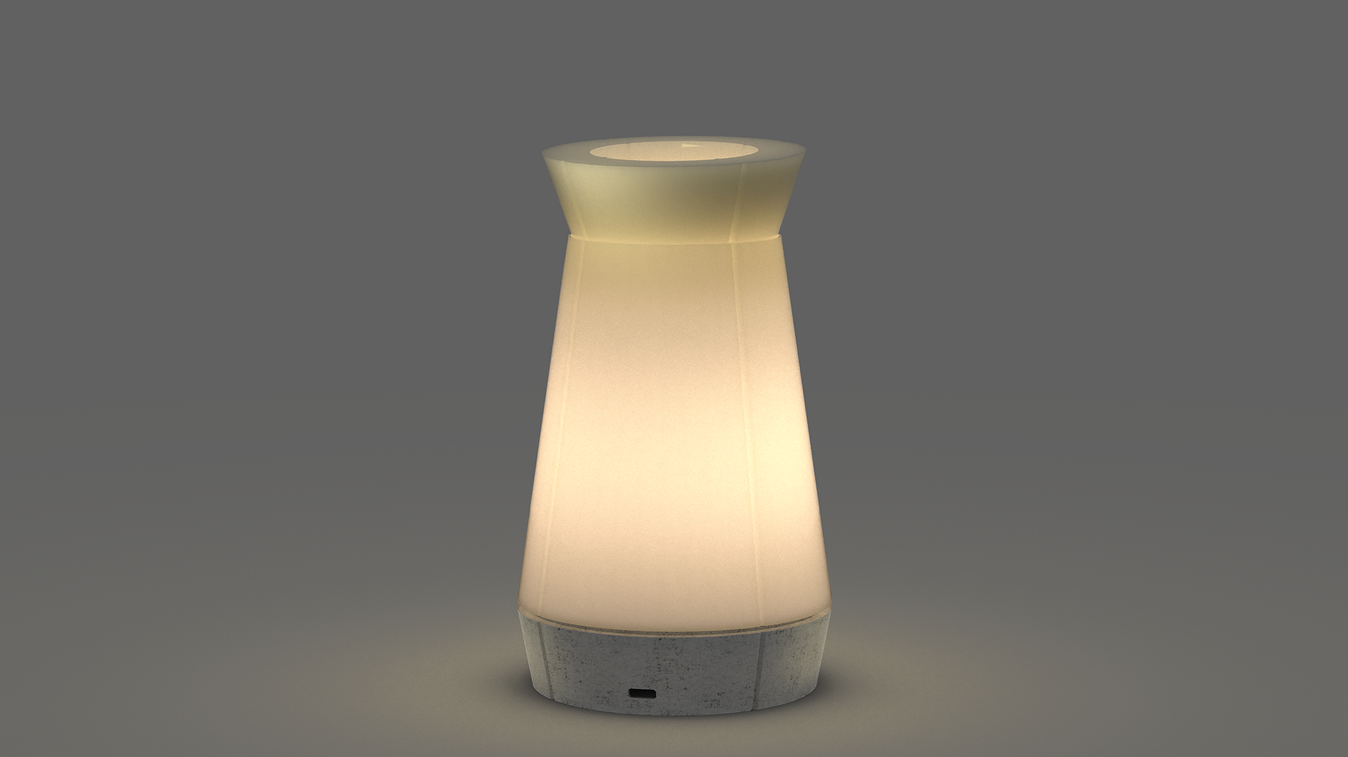 Scandinavian-style Venti Plus lamp with advanced functionalities and a convenient top holder.