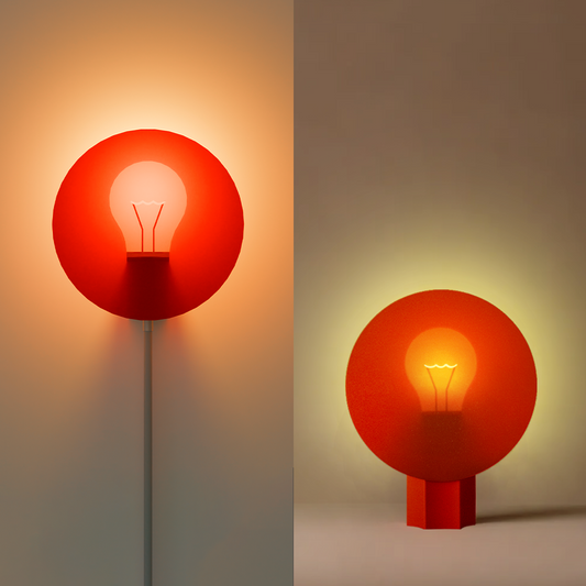 Combo of halo table lamp and halo wall light