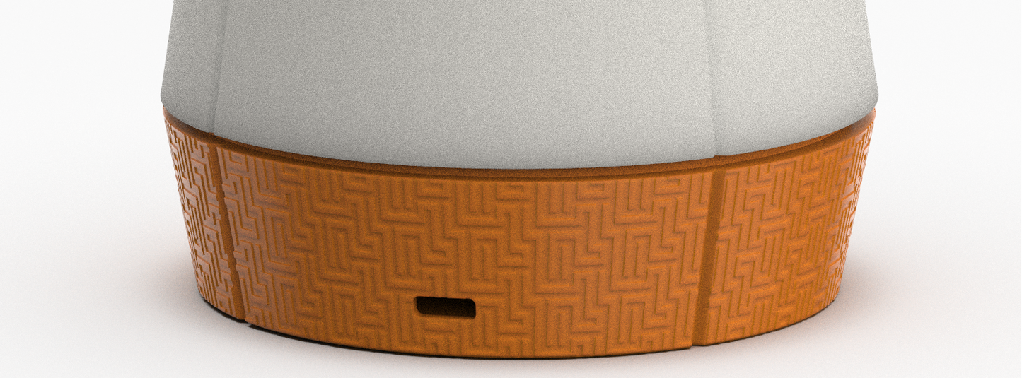 Close-up of maze texture on Venti Smart Lamp base