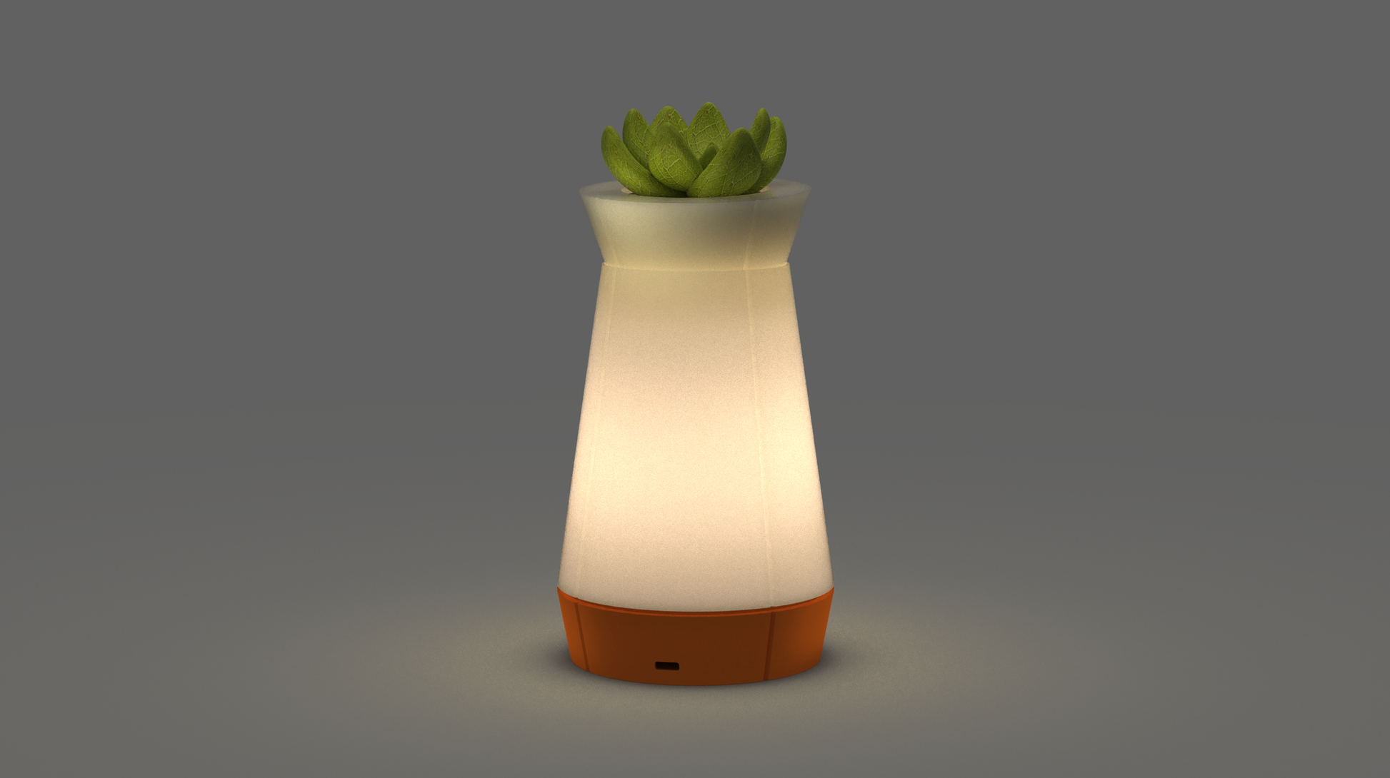 Modern Venti Plus lamp with a top holder, ideal for adding a touch of greenery to your space.