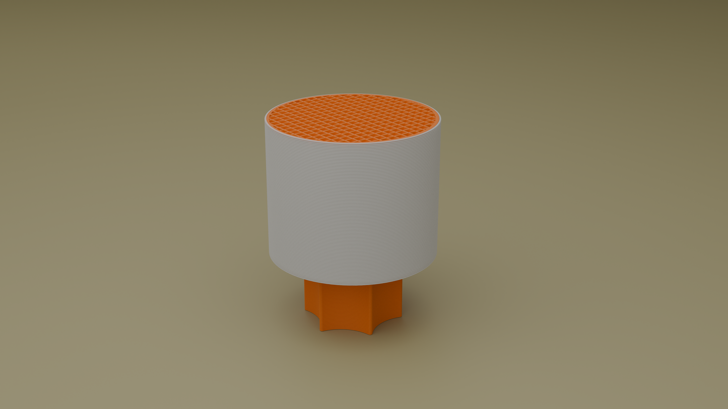 Off shot of poco circle wired table lamp in orange color
