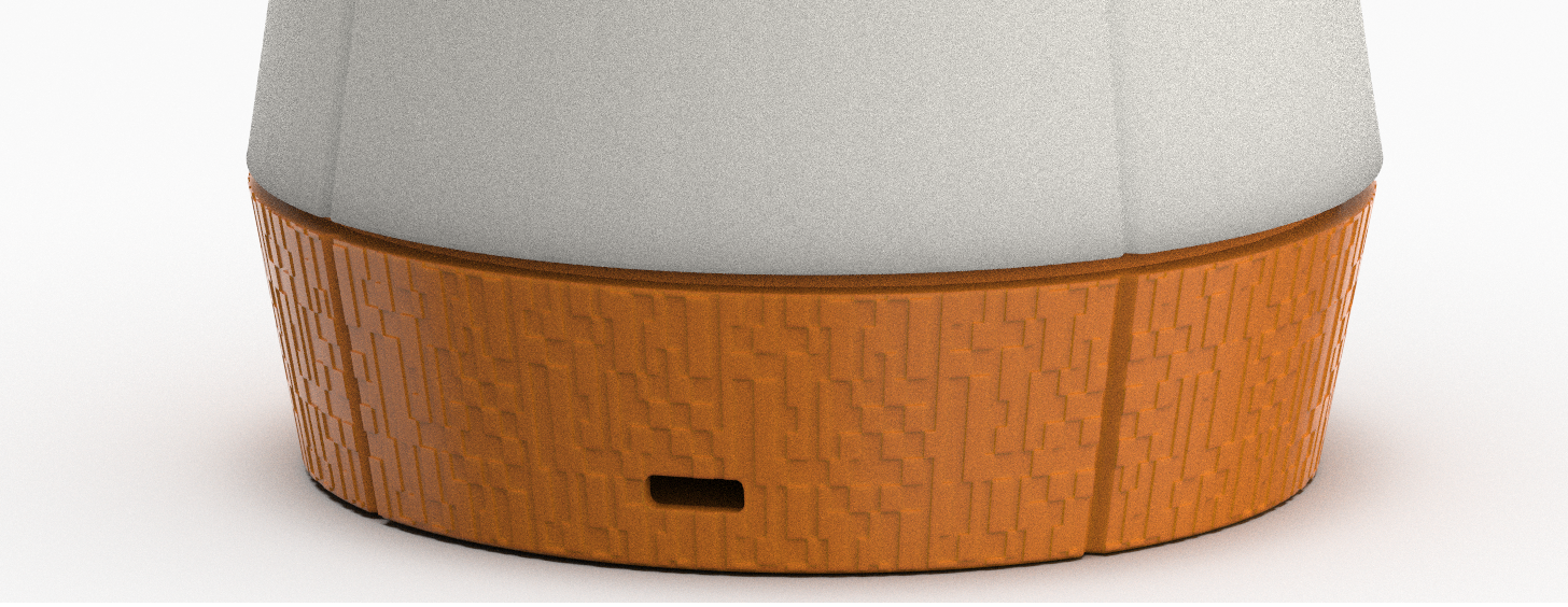 Pixel patterned base of Venti Smart Lamp