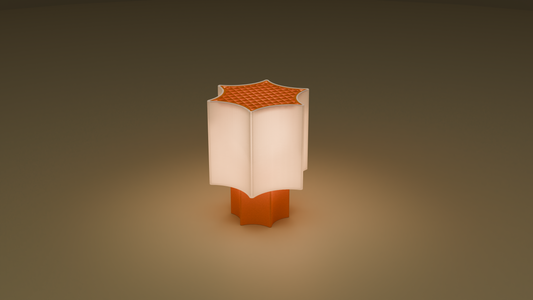 On shot of star coral lamp in orange color