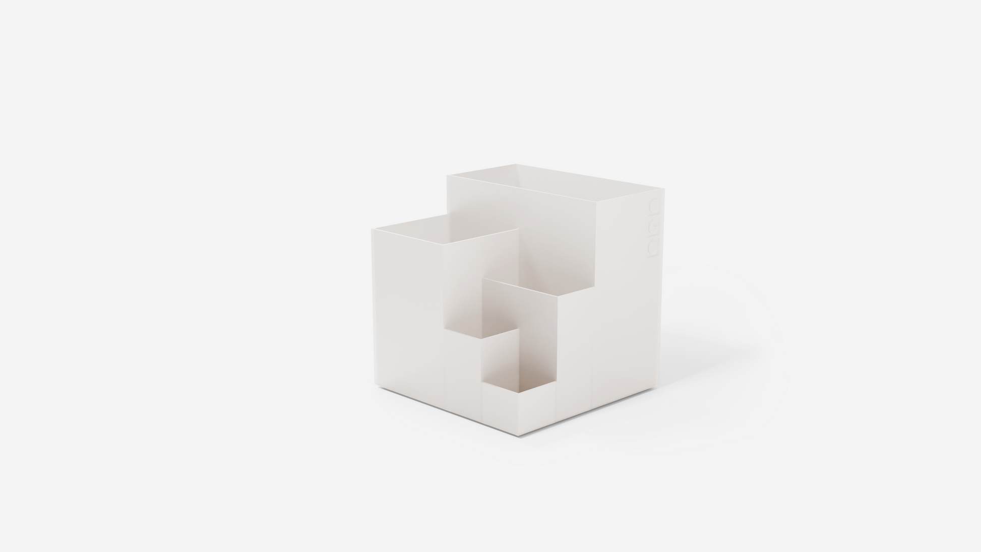  Architectural Cube pen holder, designed for efficient storage of pens, markers, and desk accessories.