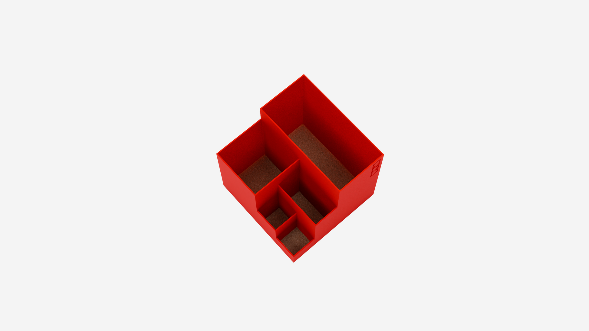 Cube pen holder designed with various compartments for all your desk essentials