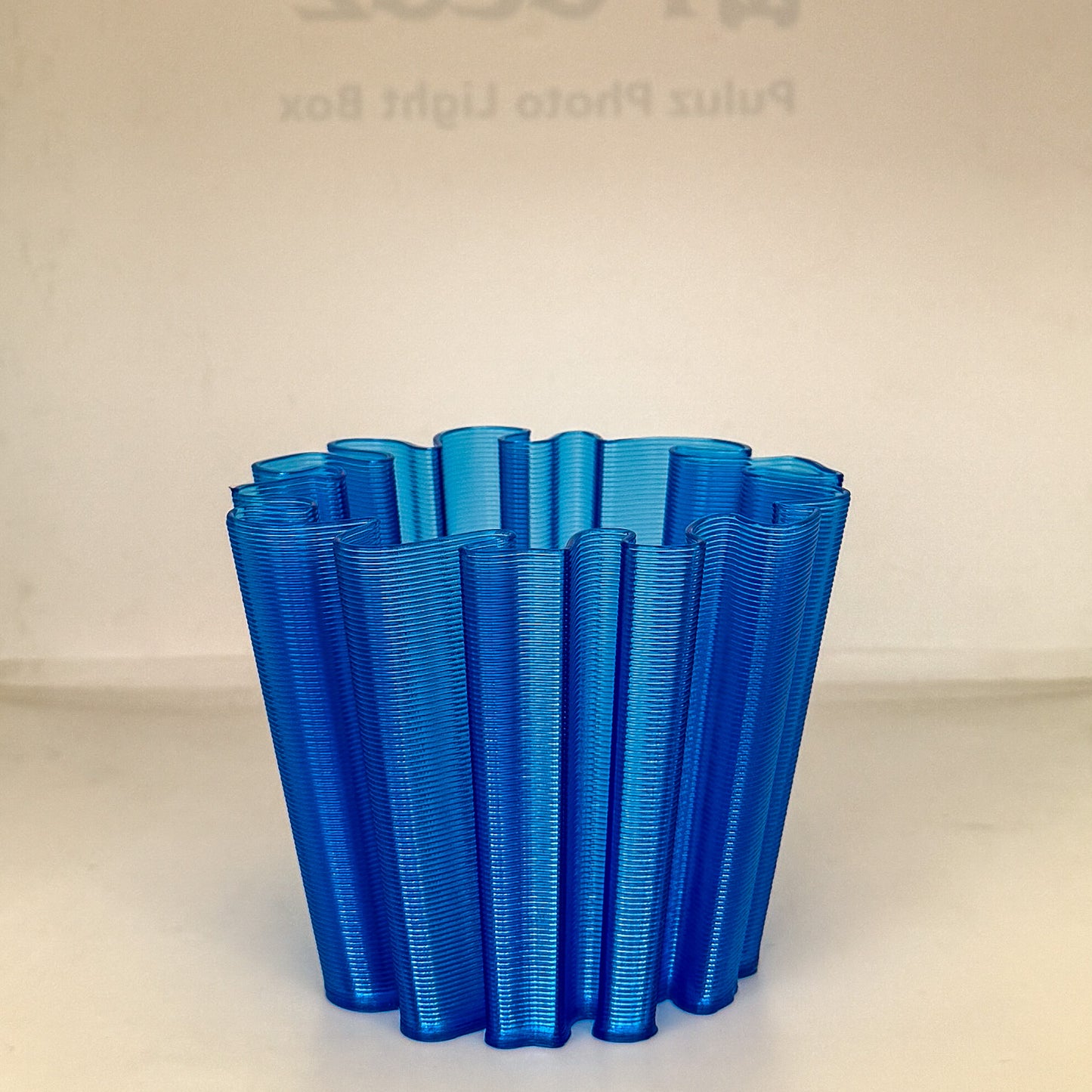 front view of coral vase in blue color