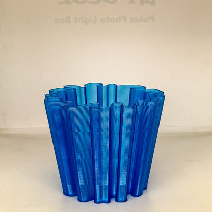 front view of coral vase in blue color