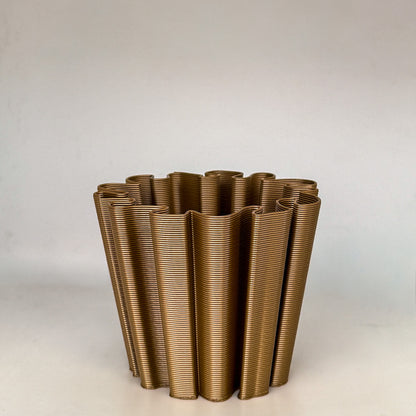 front view of coral vase in bronze color