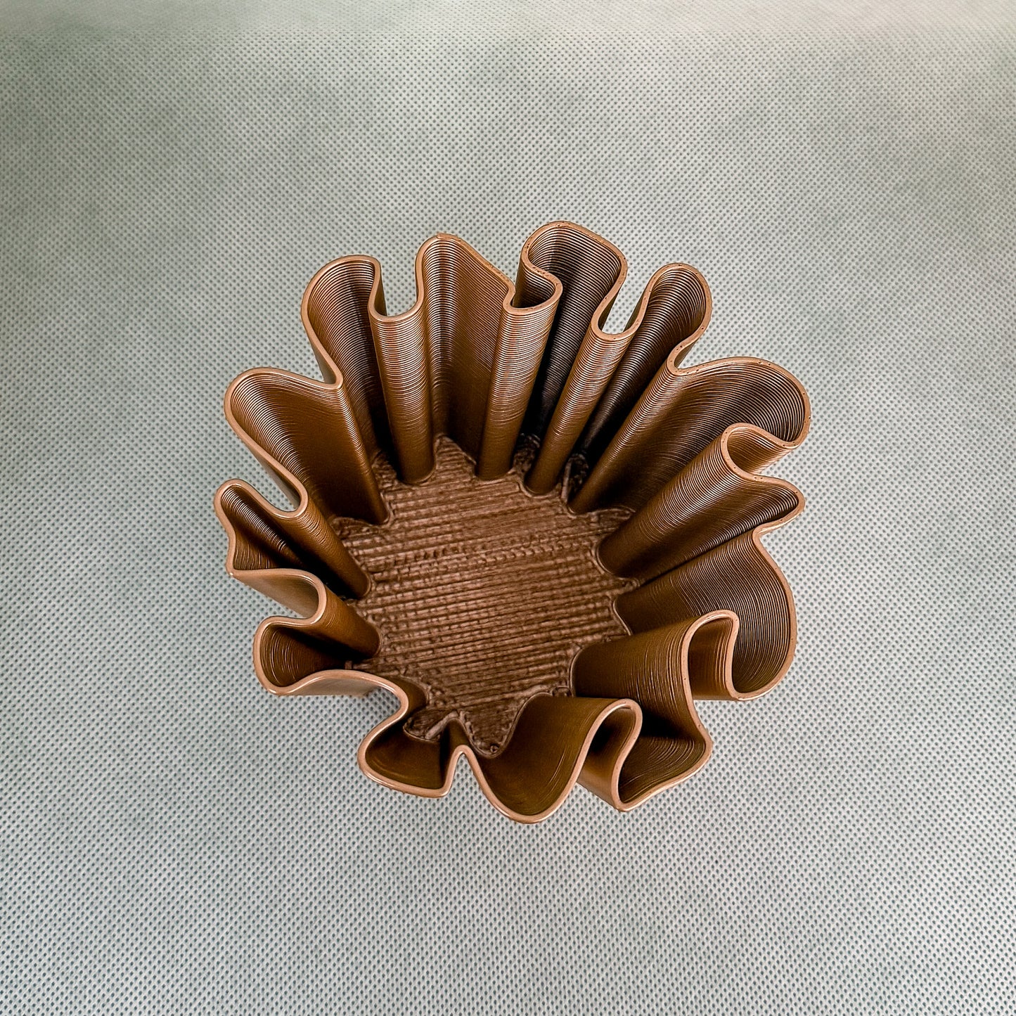 top view of coral vase in bronze color