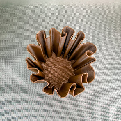 top view of coral vase in bronze color