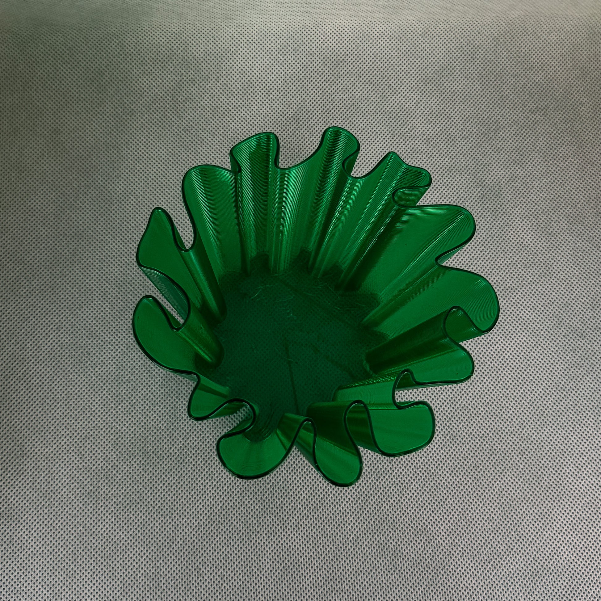 top view of coral vase in green color