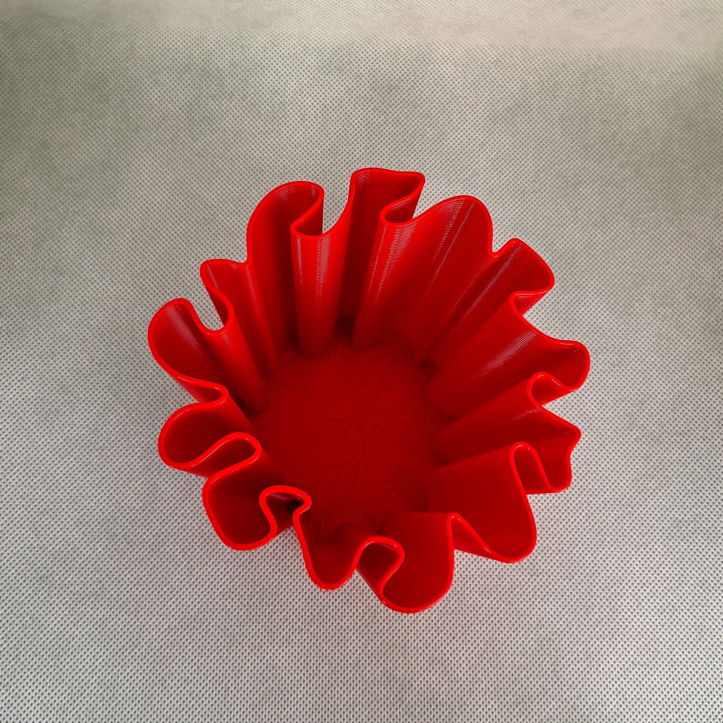 top view of coral vase in red color