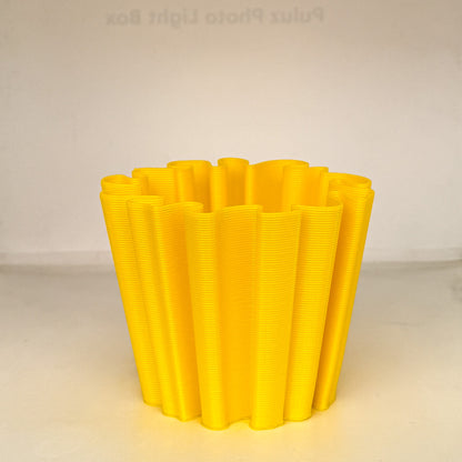 front view of coral vase in yellow color