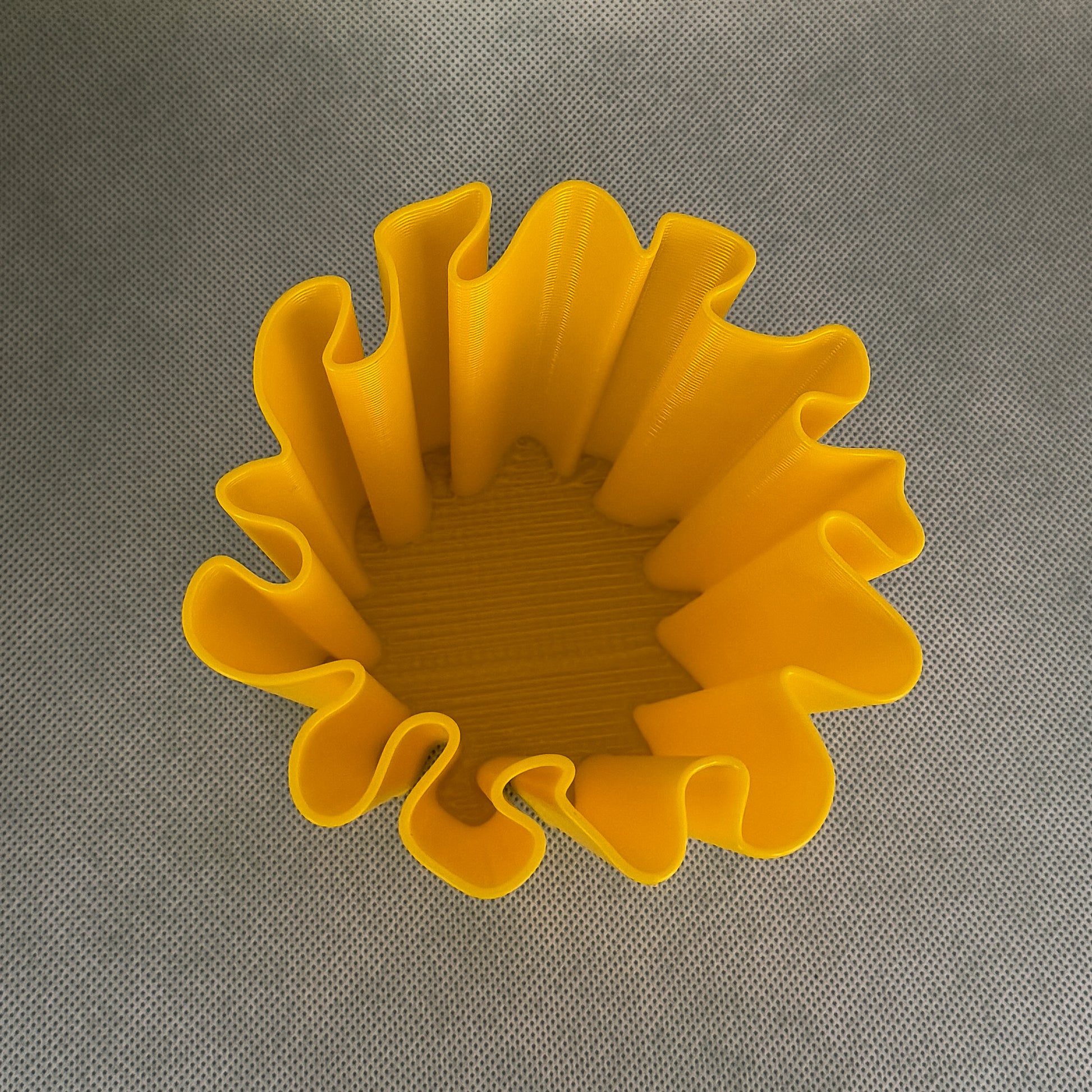 top view of coral vase in yellow color