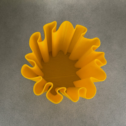 top view of coral vase in yellow color