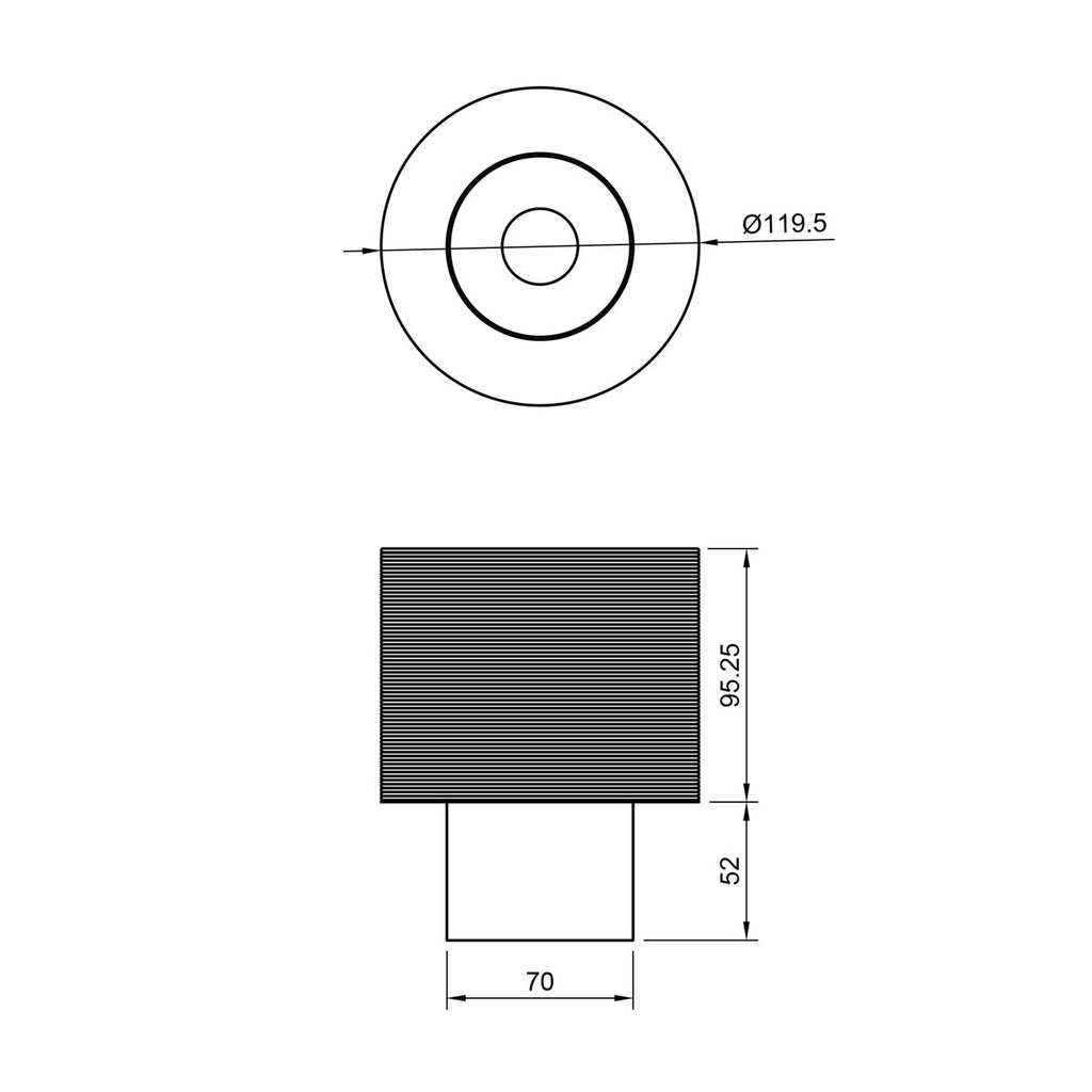 dimension drawing of poco circle lamp