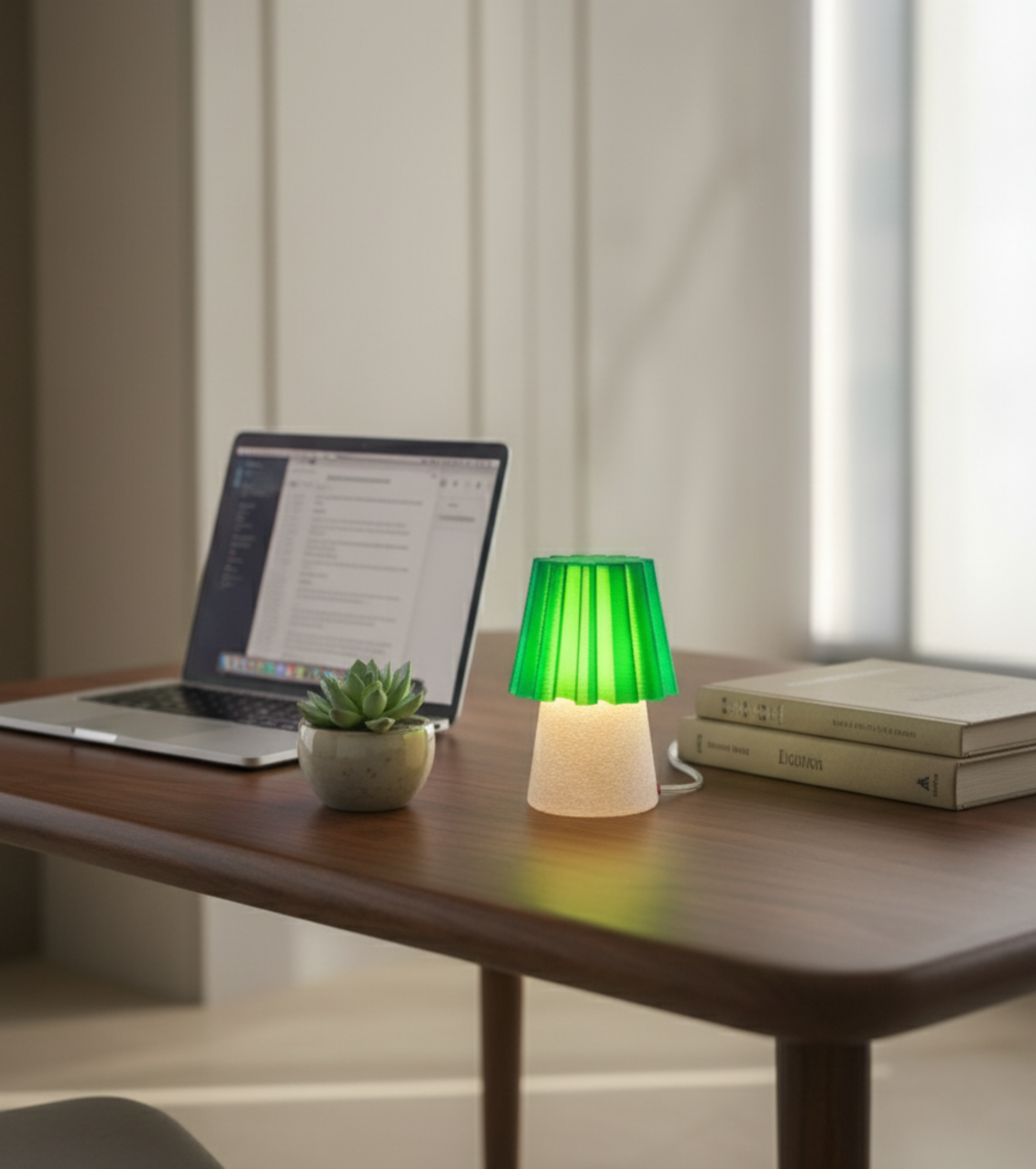 Ruffle Lamp Green