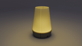 Portable table light Venti with sleek cone-shaped diffuser and minimalist design.