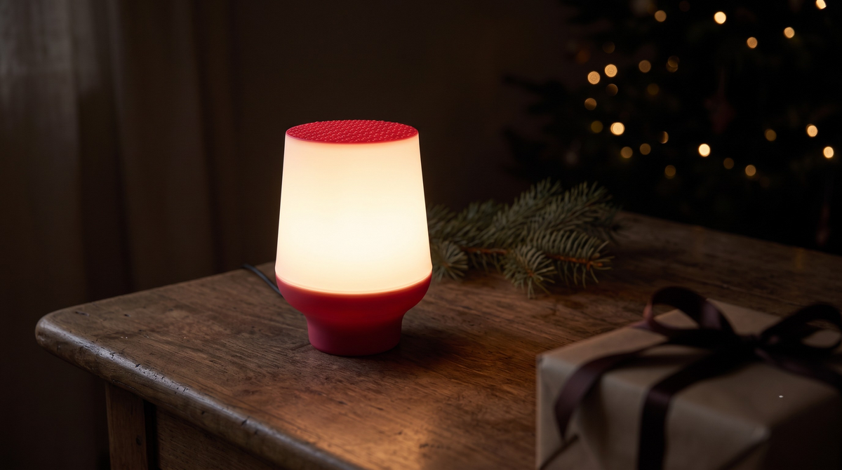 Image of ero flow lamp on shot with a gift box
