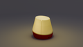 Lit image of litele portable lamp in red colour