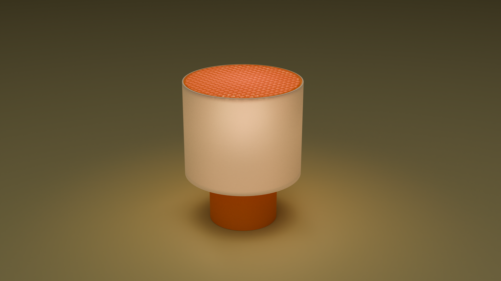 Lit image of Poco Circle lamp in red color