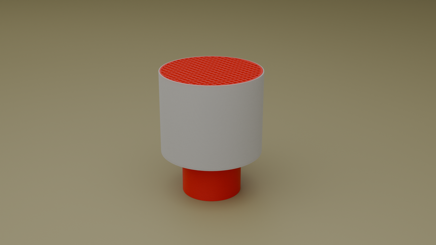 Off shot of poco circle wired table lamp in red color
