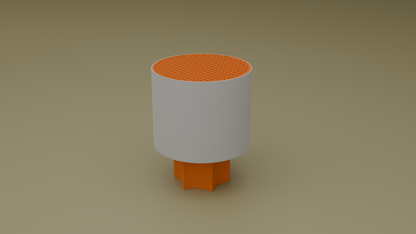 Off shot of poco circle wired table lamp in orange color