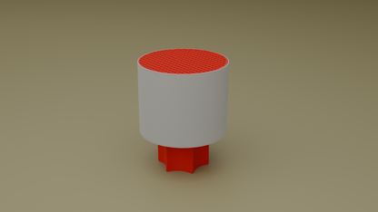 Off shot of poco star wired table lamp in red color

