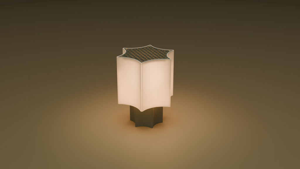 Lit image of star coral lamp in black color