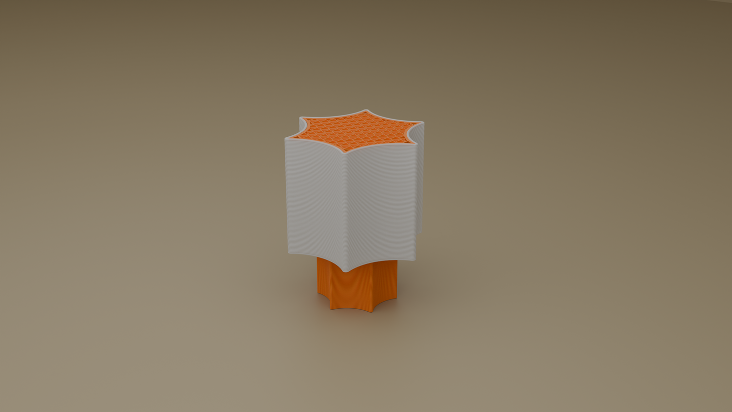 Off shot of star coral lamp in orange color